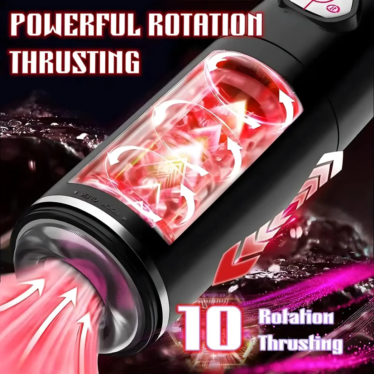 Automatic 10 Thrusting Rotating Mode at Colored Lights Masturbators Cup na may Penis Stimulation Electric Male Sex Toys para sa Mga Lalaki — image 3
