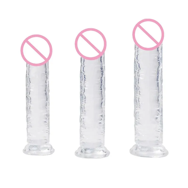 Pene finto trasparente senza uova morbido realistico pene finto ventosa butt plug giocattoli del sesso per coppie giocattoli del sesso anale della vagina dildo