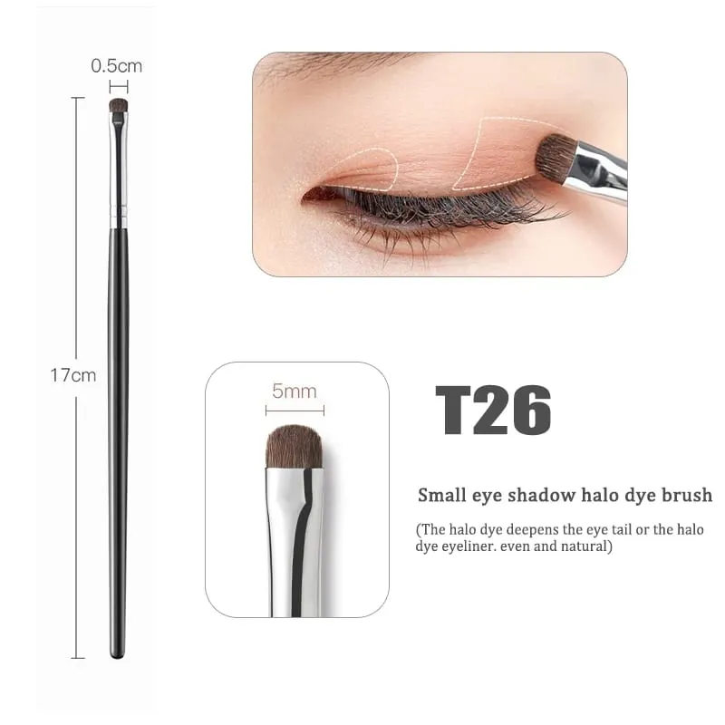 Perincian Berus Solek Pembayang Mata Kecil Berus Kening Berus Celak Halus Rata Serlahkan Smudge Silkworm Shadow Brush Alat Solek — image 11
