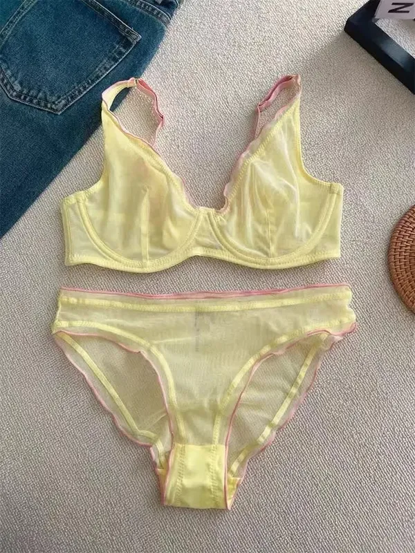 Set di reggiseno a coppa piena da donna di nuovo arrivo Set di biancheria intima comfort quotidiano ultra sottile minimizzatore supporto sexy anti-cedimento laterale sottile ABCD — image 14