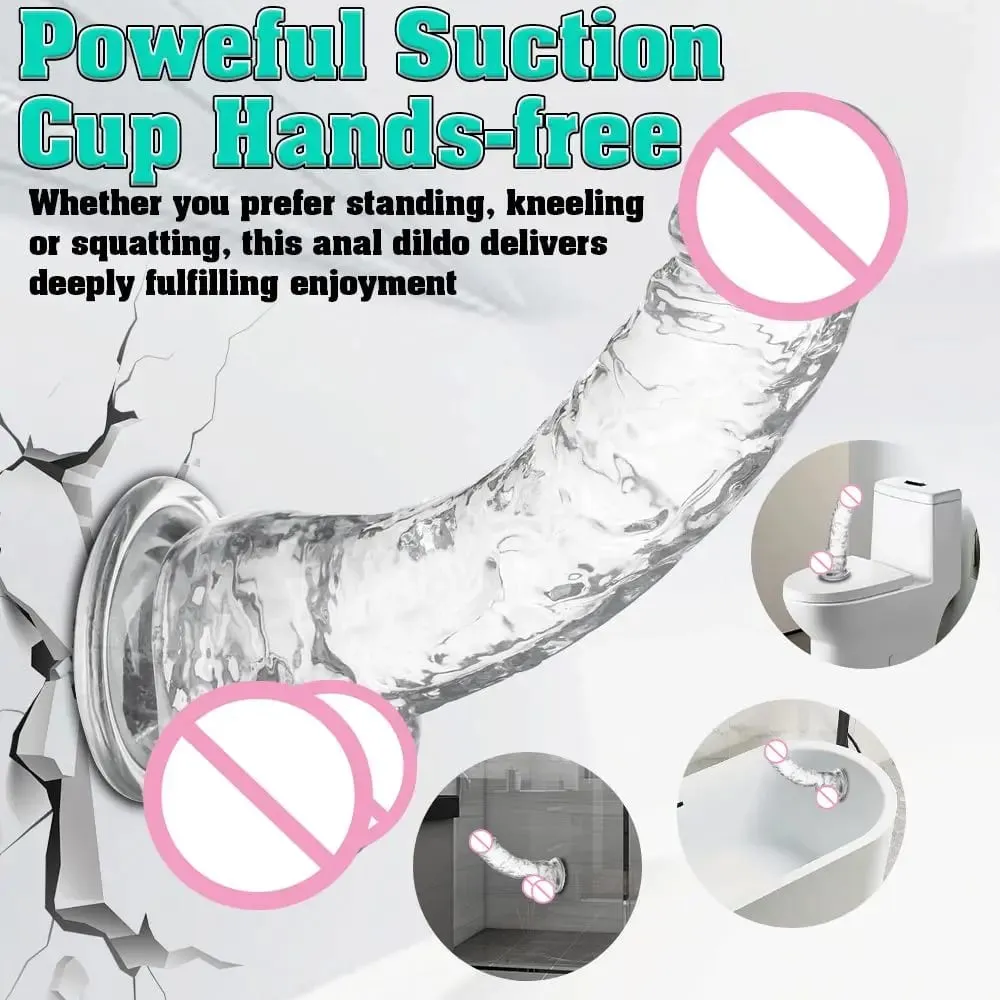 Různé velikosti Transparentní Soft Jelly Dildo Realistické Falešný Dick Penis s přísavkou Sexuální pomůcka pro masáž bodové vagíny G pro ženy — image 2