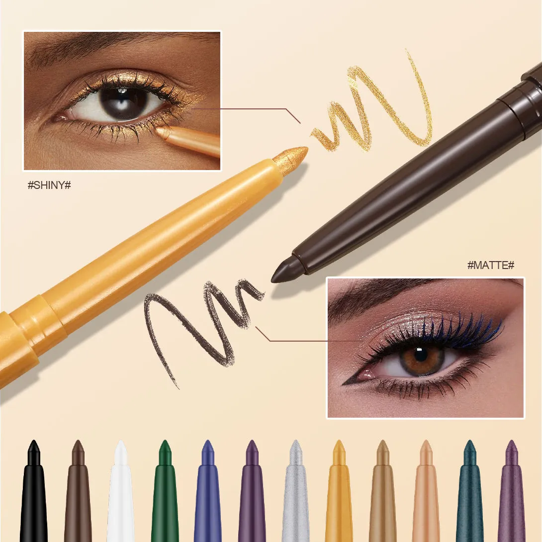 กันน้ำสีดำสีน้ำตาลอายไลเนอร์เจลดินสอ Matte Smooth Quick แห้งสวมใส่ง่าย Pearlescent อายแชโดว์ Eye Liner ปากกาแต่งหน้าสำหรับดวงตา — image 5