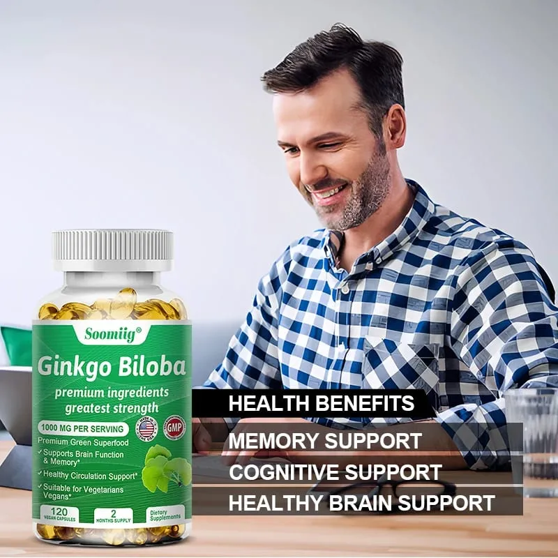Ginko Biloba Capsules - Brain Supplement for Memory and Focus - Ginkgo Biloba Supplements for Good Vision — image 5