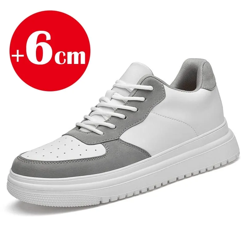 2026 nuevos zapatos con aumento De altura para Hombre, Zapatillas con elevador Invisible De 8cm, Zapatillas deportivas De cuero blanco para Hombre, talla grande 46 — image 11