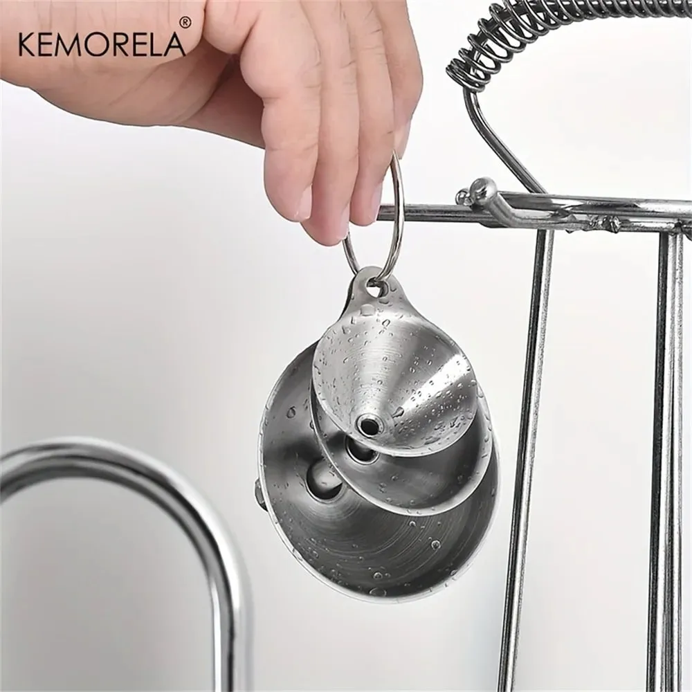 3PCS Edelstahl Silber Trichter Küche Öl Spill Dispenser Wein Leck Werkzeug Küche Trichter Ablauf Werkzeug — image 5