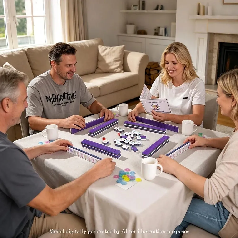 Set Mahjong americano personalizzabile 160 piastrelle Mah Jongg acrilico a 4 strati Regali a sorpresa Mahjong Giochi portatili per feste in famiglia — image 4