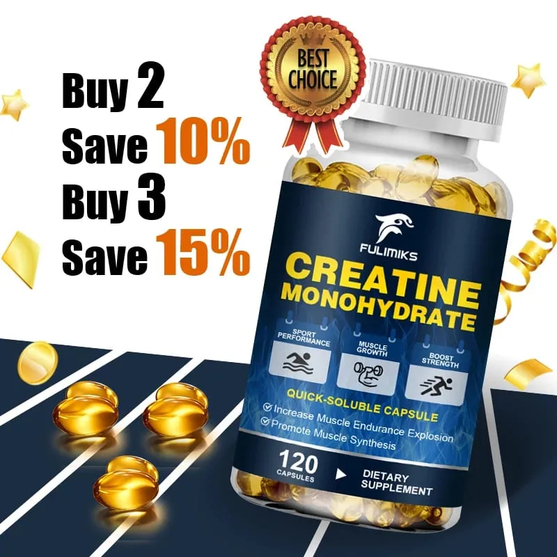 Kapsul Creatine Monohydrat Potensi Tinggi 3000mg Mendukung Pertumbuhan Otot Kinerja Atletik Tingkat Energi & Gym Harian — image 2