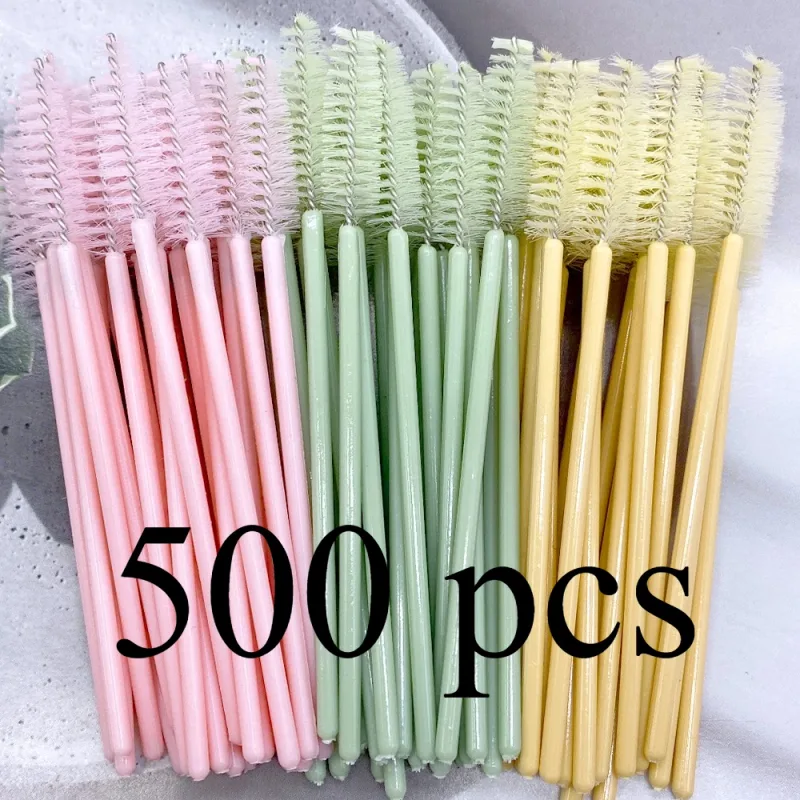 Zanse 50/500 pièces pinceaux à cils à sourcils bobines de cils baguettes de Mascara applicateur pour outil de maquillage d'extension de cils — image 13