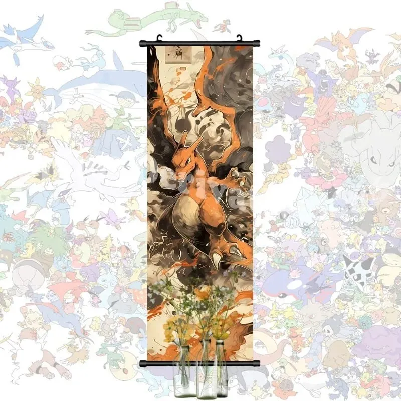 Poster stampato Anime Opere d'arte da parete Gengar Immagini Charizard Dipinto su tela Pikachu Appeso Pergamene Home Room Decor — image 6