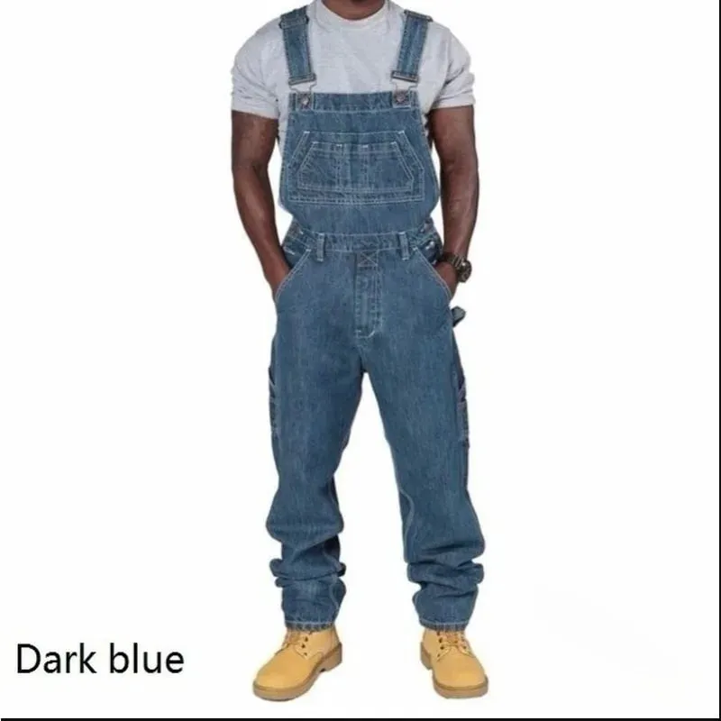 Trendi Férfi Harisnyanadrág Farmer Jumpsuit divat Alkalmi overál Farmer — image 7