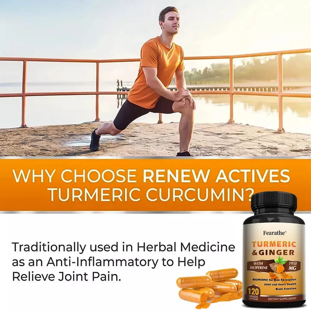 Capsule di curcuma biologica da 1500 mg con zenzero e pepe nero che supportano il sistema digestivo e immunitario dei muscoli articolari e il benessere — image 6