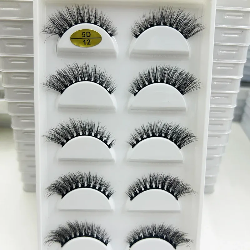 Přírodní 3D norkové umělé řasy Měkké jemné nadýchané oči umělé řasy make-up řas krása kočka Cilios 5 párů 15 stylů — image 14