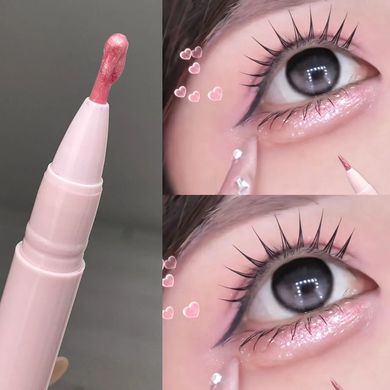 Herorange Glitter Shimmer Eyeliner Pen Penyerlah Berkilauan untuk Pen Solek Ulat Sutera Cairan Licin Bawah Mata — image 1