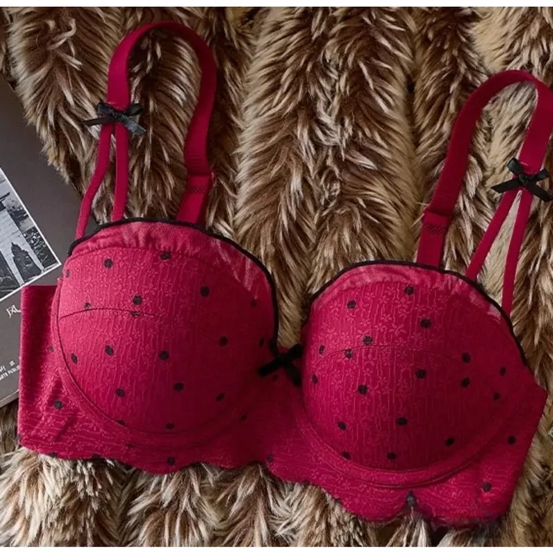 Ensemble de soutien-gorge Demi-bonnet en dentelle pour femmes, 2 pièces, Push Up, petit buste, soutien supérieur, Anti-affaissement, dos élégant, Lingerie intime, sous-vêtements quotidiens — image 5