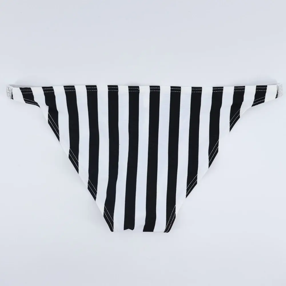 Comfortable Men Lingerie Briefs Bikini Black White Striped Underwear Sports Casual Man Tanga Panties Jockstrap Pouch — image 2