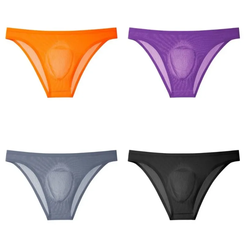 Bequeme Herren-Triangel-Höschen aus Eisseide, atmungsaktiv, große Größe, dünne Slips für Herren, Dessous, Unterhose, Unterwäsche für Herren — image 2