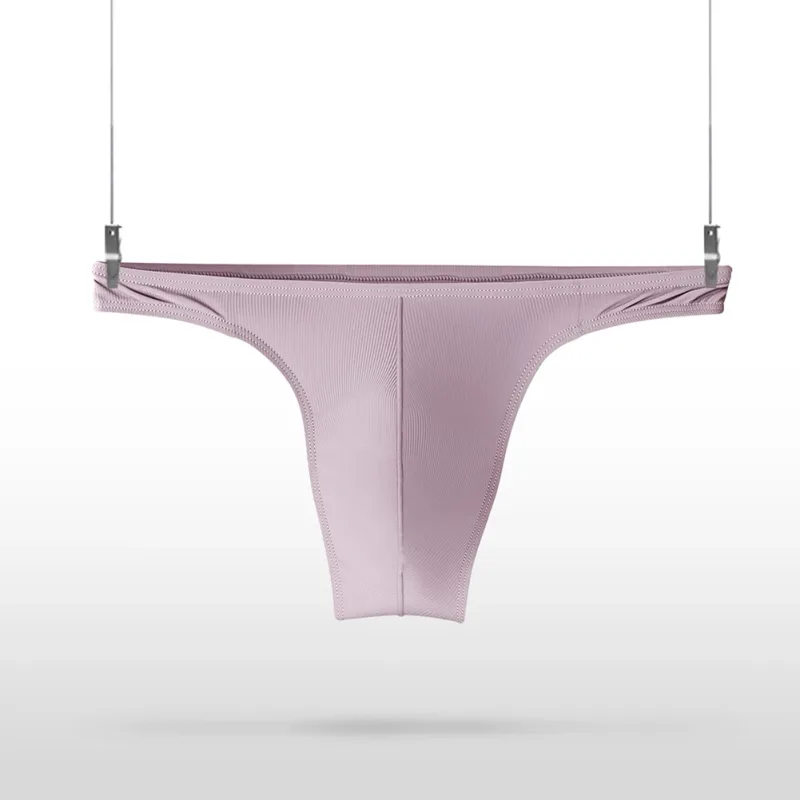 Perizoma in seta di ghiaccio Uomo Intimo sexy Morbido perizoma a costine Mutande traspiranti Mutandine senza cuciture Lingerie maschile Slip con custodia rigonfia — image 17
