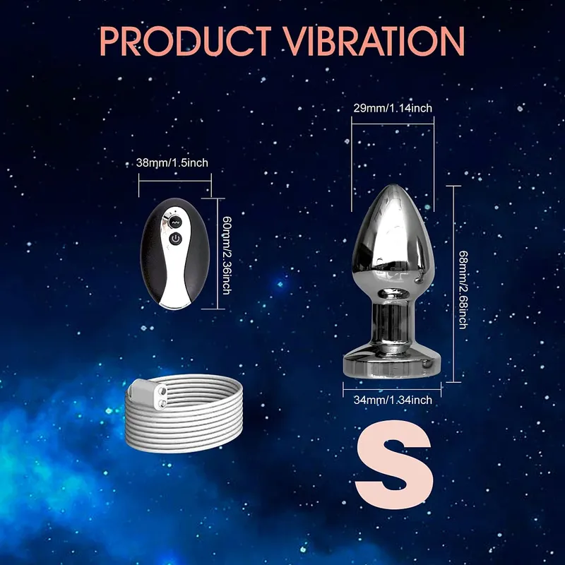 1PCS Metal Magnetic Charge Vibrating Anal Plug Anal G-spot Vibrating Masturbation Prop Adult Sexual Health Sex Toy