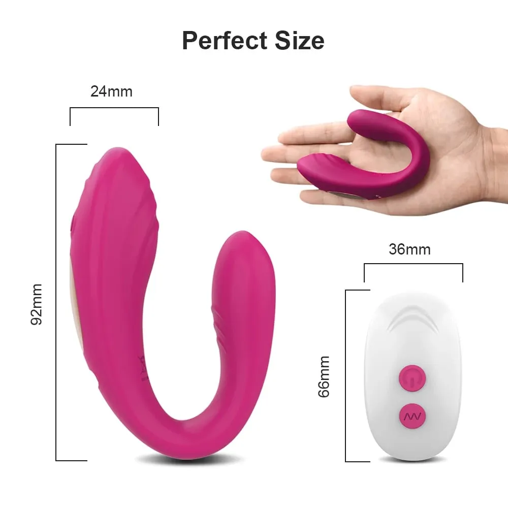 Erotischer kabelloser Klitoris-Vibrator mit Fernbedienung, U-förmiger Dildo, G-Punkt-Klitoris-Stimulat-Vibrator, Sexspielzeug für Frauen, Erwachsene, Paare — image 3