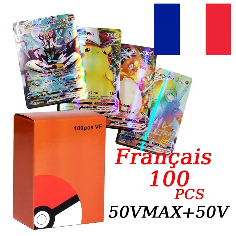 Cartes Pokemon VMAX V EX GX MEGA Version française, Collection de cartes, entraîneur de combat, jouets de noël pour enfants, cadeau — image 8