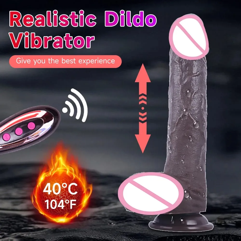 Teleskopopvarmning Realistisk Dildo Vibrator Fjernbetjening Big Penis Massager Vaginal Anal Onani 18 Voksen Sexlegetøj Kvinder — image 2