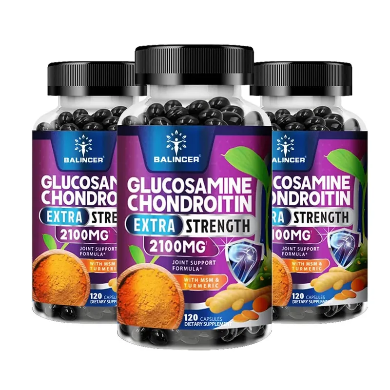 Glucosamine Chondroitin แคปซูลที่มีรากขมิ้นสำหรับสนับสนุนความเครียดบรรเทากระดูก & ภูมิคุ้มกันสุขภาพอาหารเสริม — image 9
