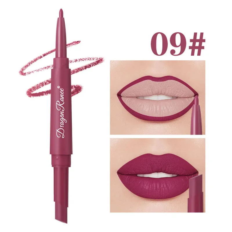 Double Head Matte Lip Liner Pencil 2 in 1 Long Lasting Waterproof Nude Red Lipstick Brighten Outline Makeup Stick — image 16