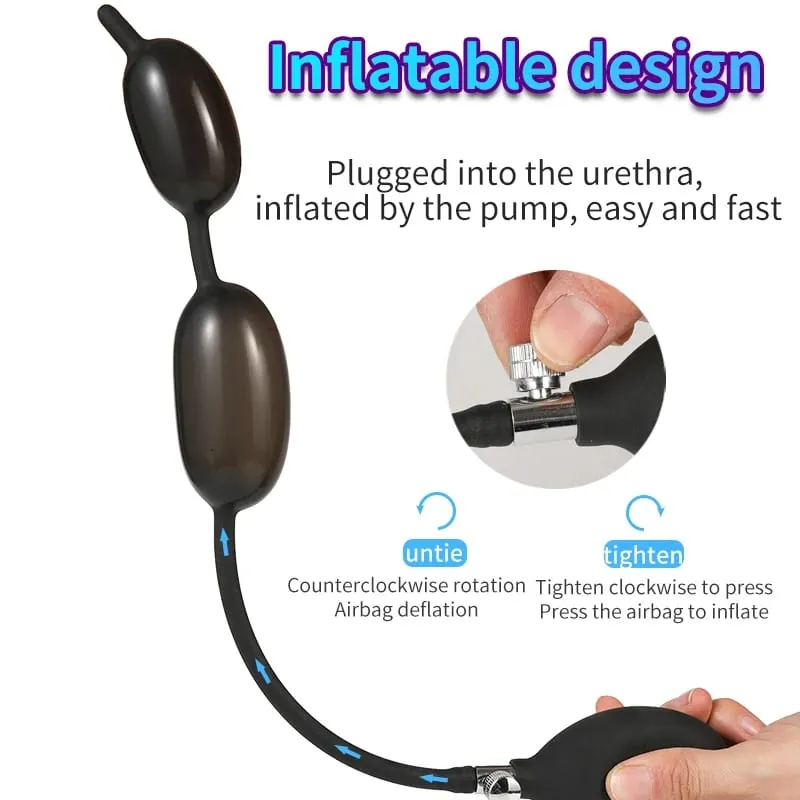 1/2 ลูกซิลิโคน Inflatable Urethral Dilator เสียง Rod ท่อปัสสาวะปั๊มทำให้เกิดเสียงของเล่นสำหรับ 18 + ชายอวัยวะเพศชาย Plug Horse Eye ... — image 3