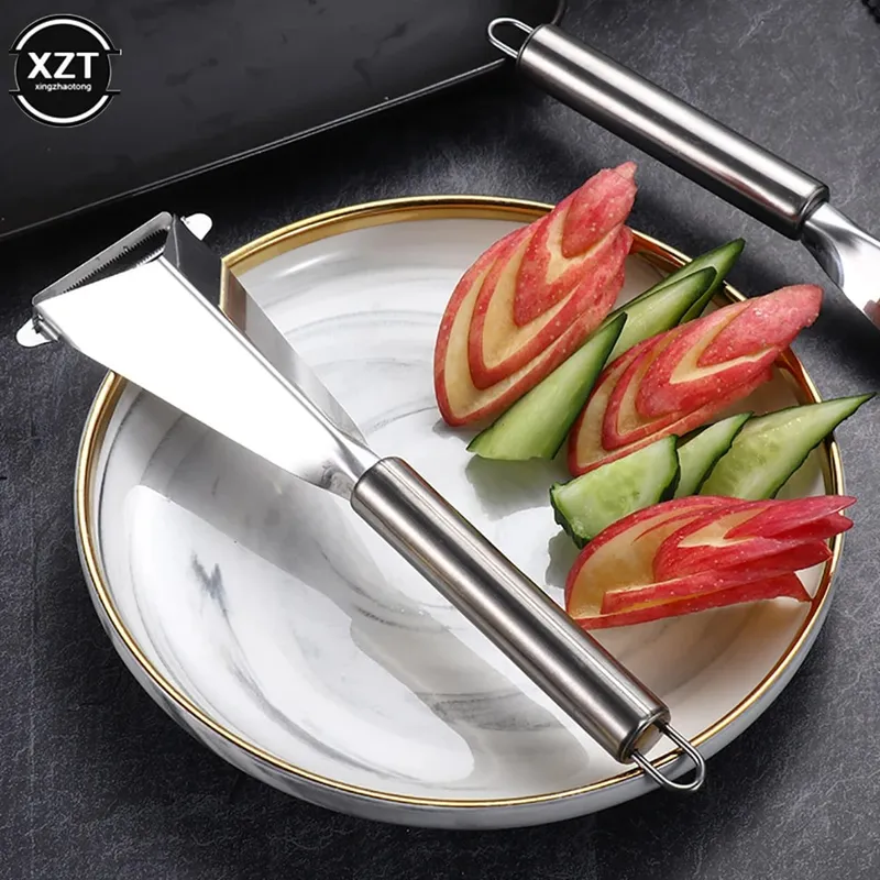 Neue Edelstahl Obst Carving Messer Dreieckige Form Gemüse Messer Slicer Antislip Gravur Klingen Küche Zubehör — image 4