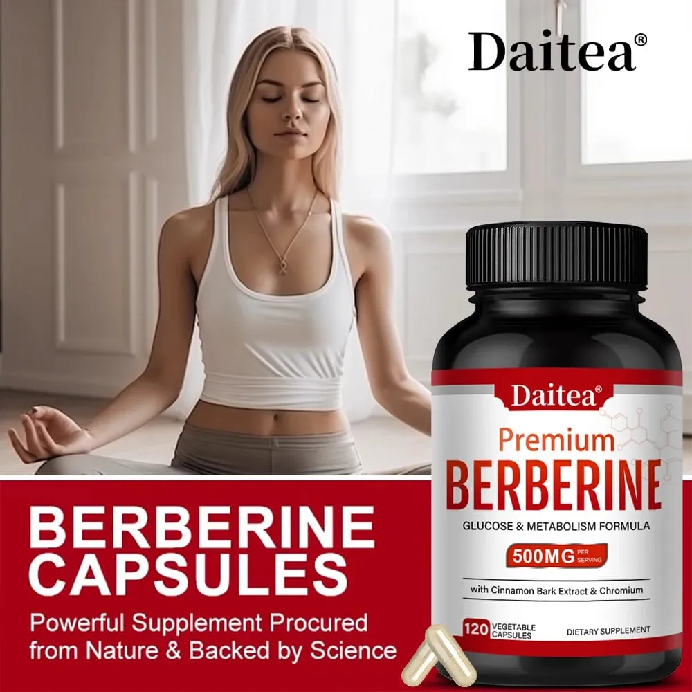 Berberine HCL 500mg Capsules with Cinnamon Antioxidant Support Heart Metabolic Cardiovascular Digestive & Immune Health — image 4