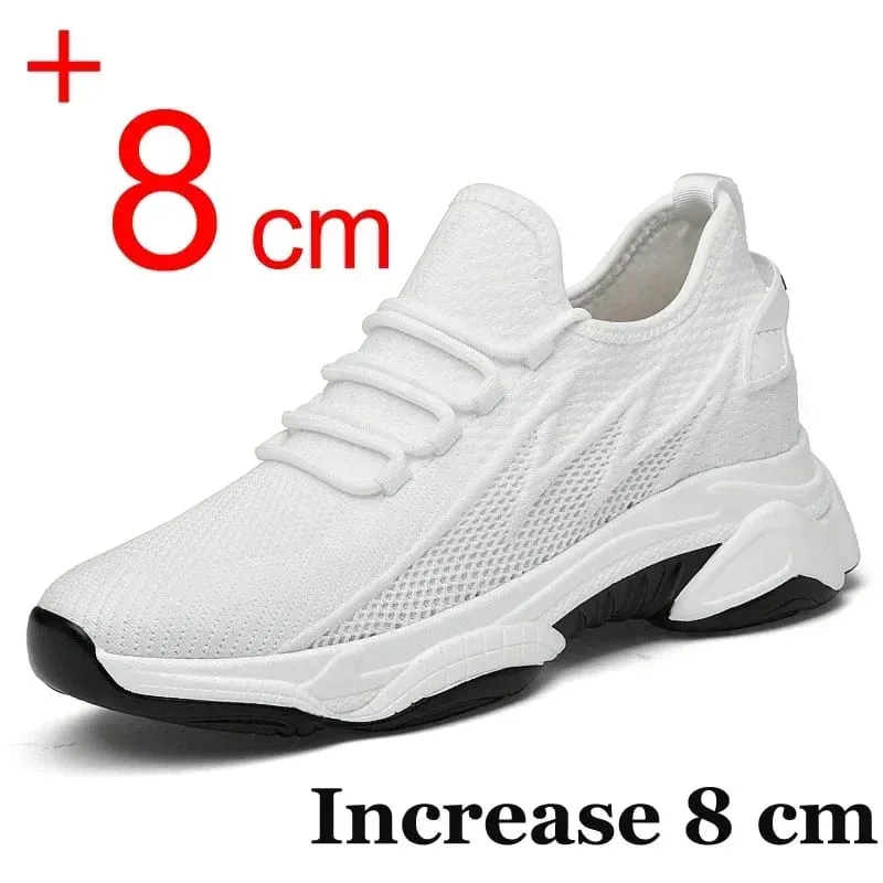 Increasing Men Sneakers Casual Heightening Shoes 8cm Height Increase Shoes for Summer Breathable 6cm Elevator — image 9