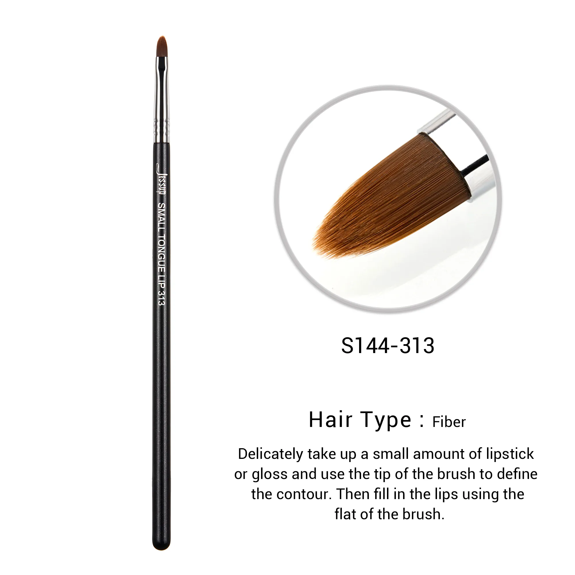 Jessup Lip Brush แปรงแต่งหน้าสำหรับทาลิปสติกแบบมืออาชีพสำหรับการใช้ลิปสติกแบบไร้ริ้วรอย ลิ้นขนาดเล็ก Contour Contour กำหนดริมฝีปาก