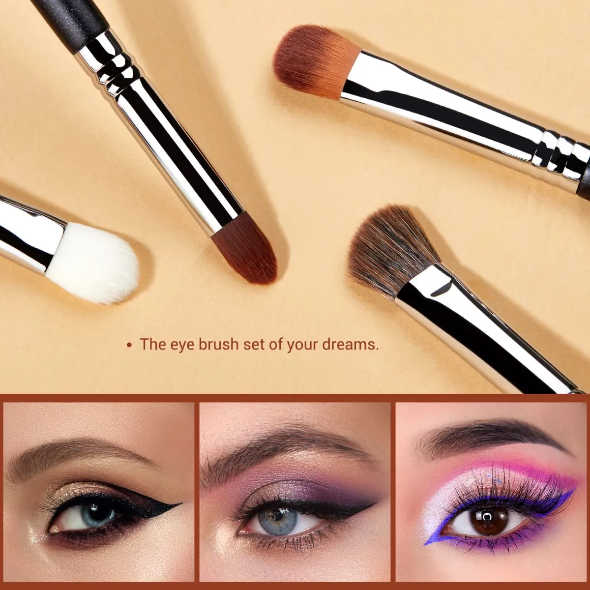 Jessup conjunto de pincéis para sombra, conjunto de pincéis de maquiagem para os olhos preto premium sintético, sombreamento, corretivo, pincel de mistura t339 — image 5