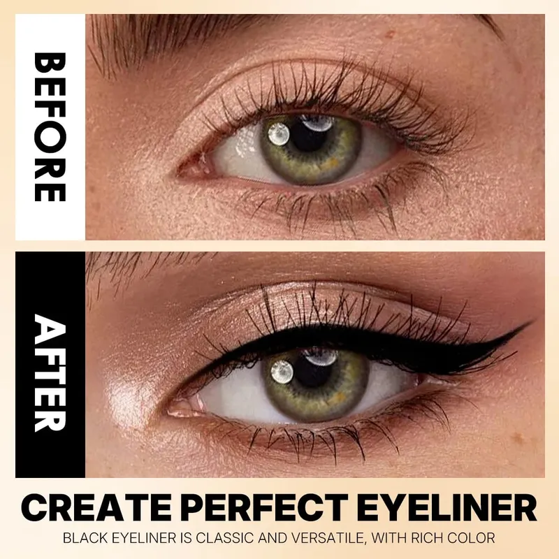 Set Rias Wajah Seri Hitam 3 Buah/SET Lipstik Tahan Air Matte Pena Eyeliner Eyeliner Hitam Tahan Air Sempurna untuk Halloween — image 2