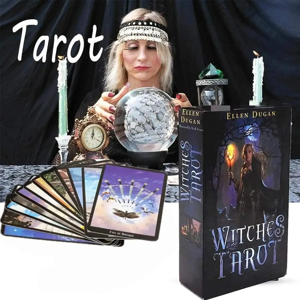 Witches Tarot Divination Board Game Anglická verze Začátečníci Fortune Family Party Zábavná stolní hra 78ks Hot Selling — image 6