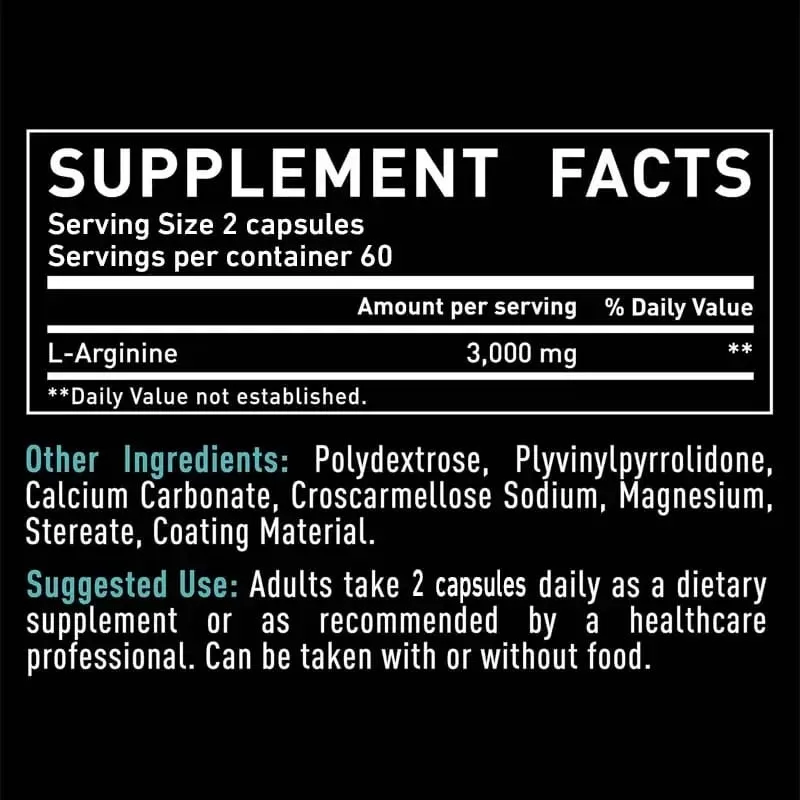 L-Arginine 3000 mg – pour la force énergétique et le soutien de l'endurance pendant l'exercice | Masse musculaire sans OGM — image 3