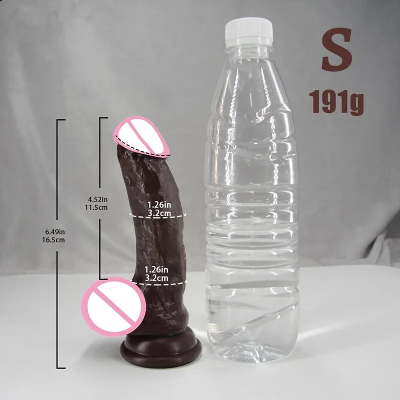 Peau réaliste/gode noir Silicone long pénis énormes godes avec ventouse bite pour femmes Masturbation jouets sexuels anaux pour adultes — image 11