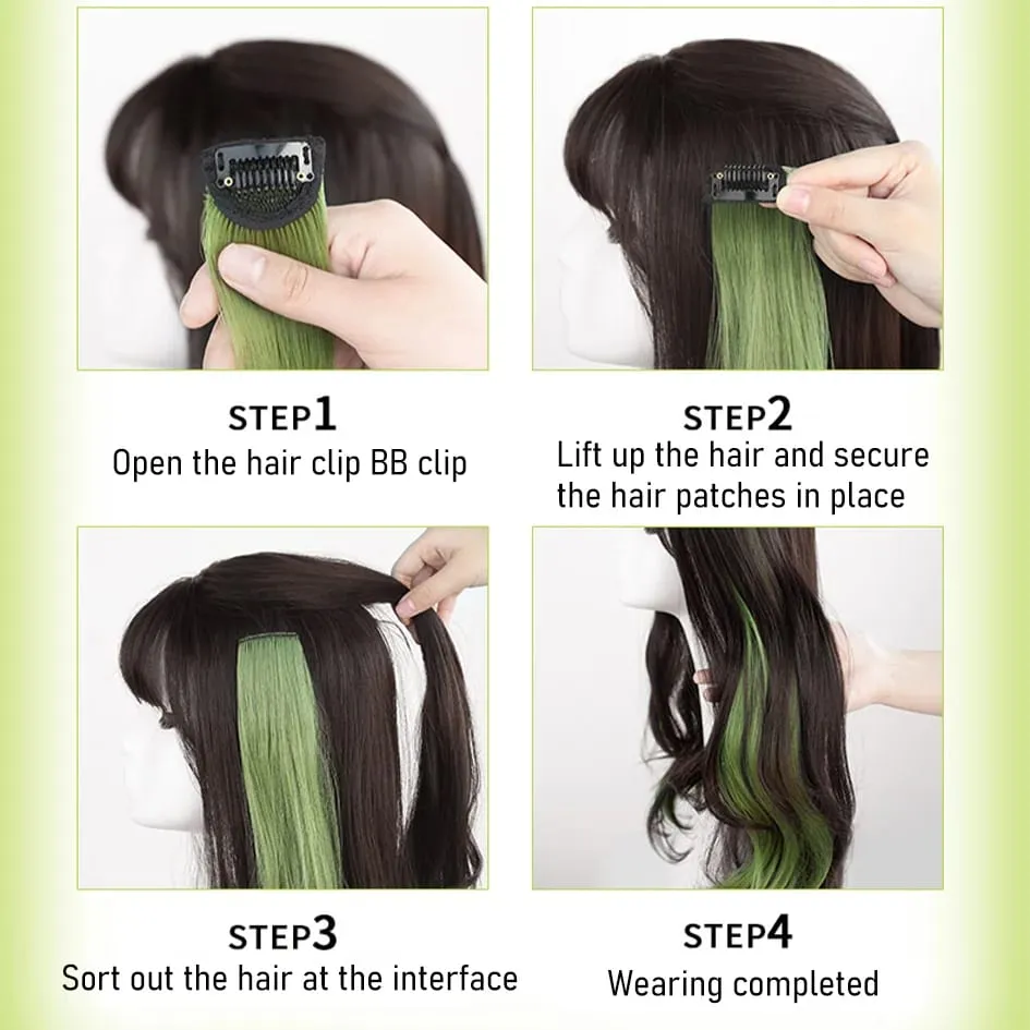 สังเคราะห์ 2 ชิ้น/เซ็ต 50 ซม.สี CURLY Hair Extensions Water WAVE สีชมพู/สีฟ้า/สีม่วงฮาโลวีน/คริสต์มาสวิกผม — image 4