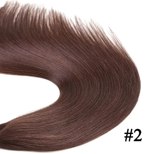 Solove Straight 6D-2 Virgin Human Hair Extensions Handmade Seamless Loop Micro Ring Hair Extensions 10-30” 50g/set Natural Color — image 9