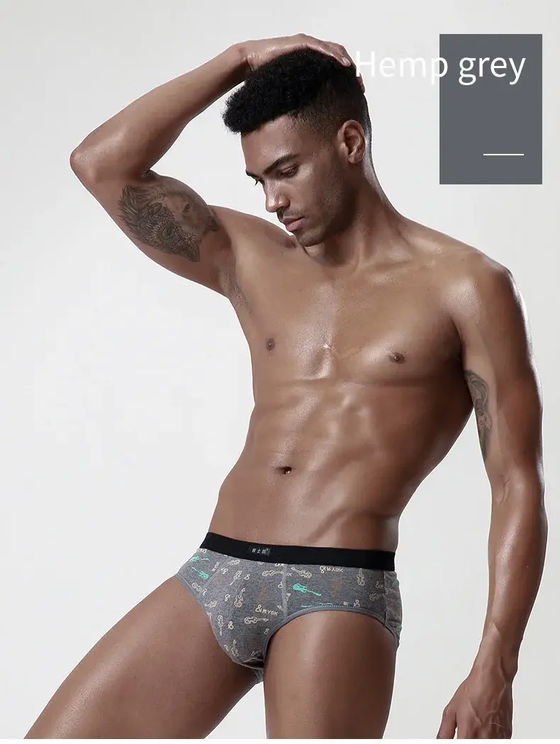 Intimo da uomo in cotone Slip taglie forti Mutande sexy Slip traspiranti Bikini Pantaloncini con stampa gay Cueca Mutandine maschili — image 10