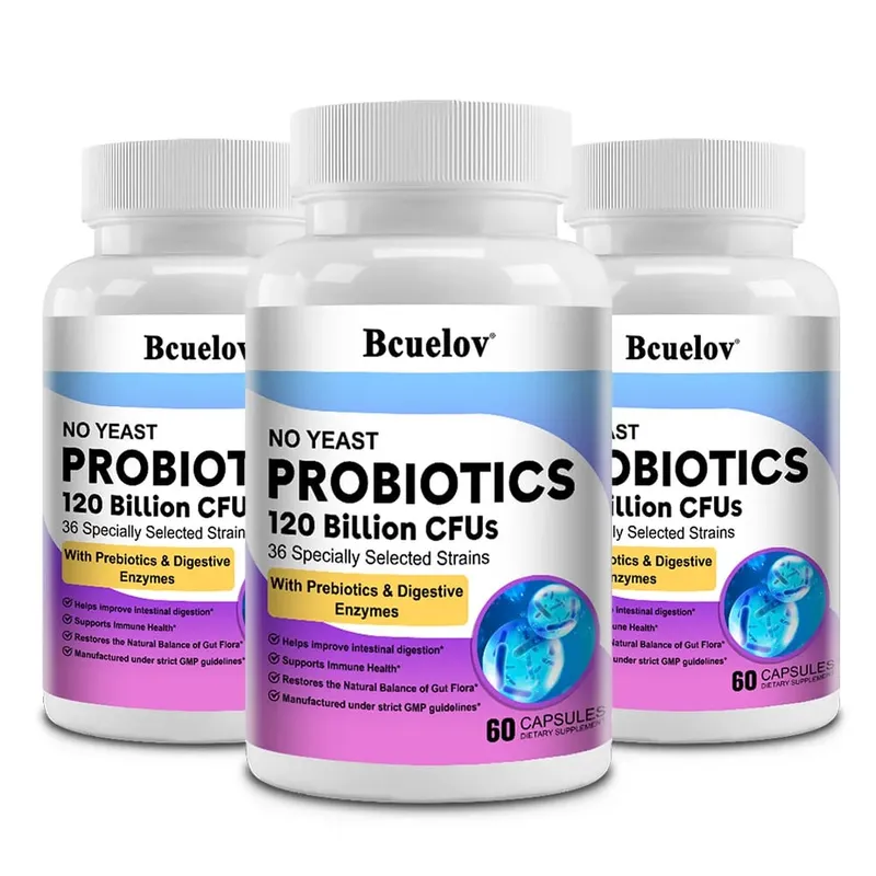 Probiotics 120 Billion CFU 36 Strains + Prebiotics + Digestive Enzymes Gut Digestion & Immune System Support Regulates Mood — image 10