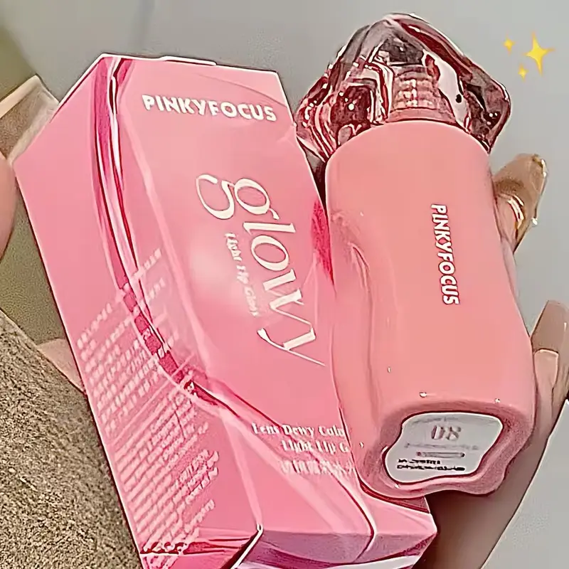 Pinkyfocus Rossetto Specchio lucido Lucidalabbra Idratante Succoso Tinta per labbra nude Rossetto per trucco naturale quotidiano a lunga durata — image 2