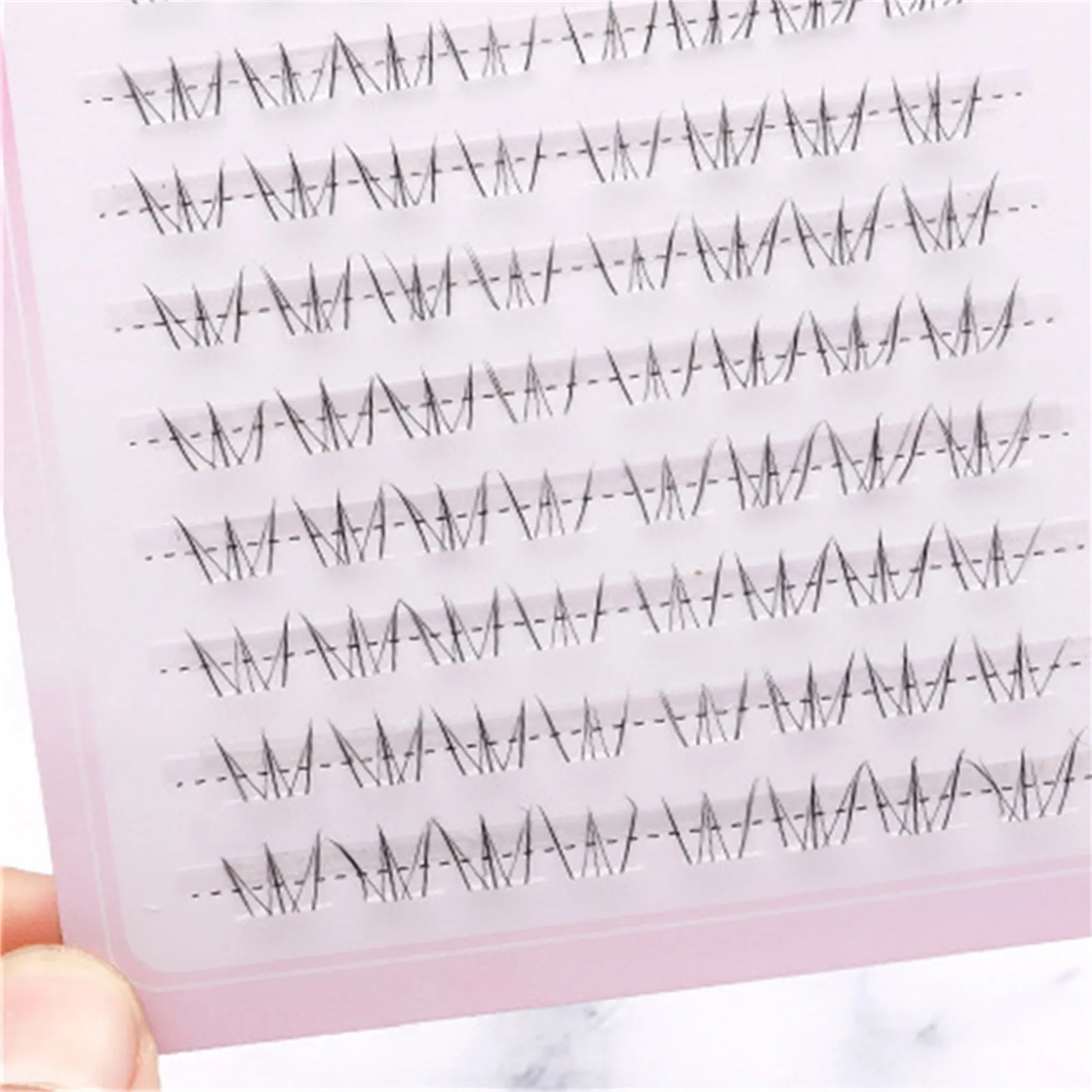 10 Reihen 5–7 mm Luft-Unterwimpern, kein Kleber erforderlich, künstliche Wimpern, segmentiert, natürliches Katzenauge unter den Wimpern, W-förmige untere Wimper — image 5
