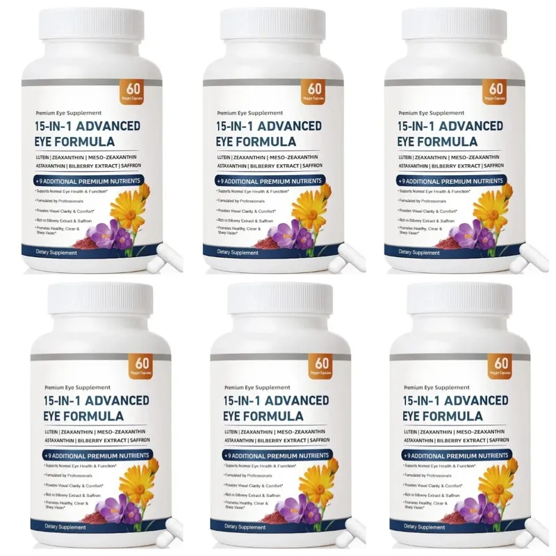 15-in-1 Advanced Eye Formula Lutein Zeaxanthin Bilberry Extract Vitamin C & E รองรับสุขภาพตา 60 แคปซูล Veggie สำหรับผู้ใหญ่ — image 11