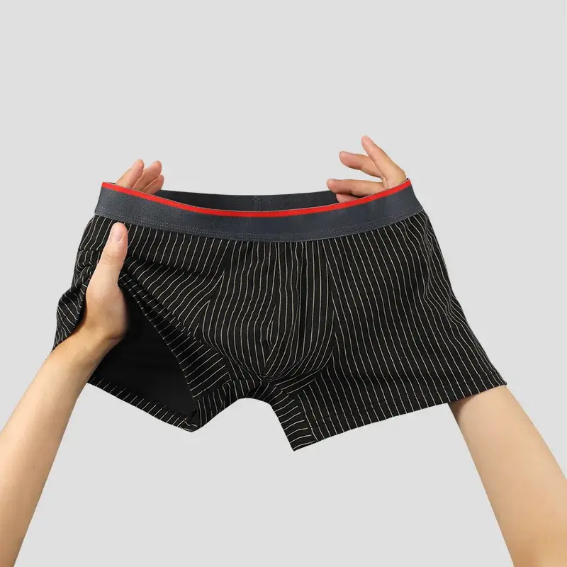 3PC Men's underwear cotton boxers youth plus size short shorts boys boxer shorts head summer thin underpants — image 5