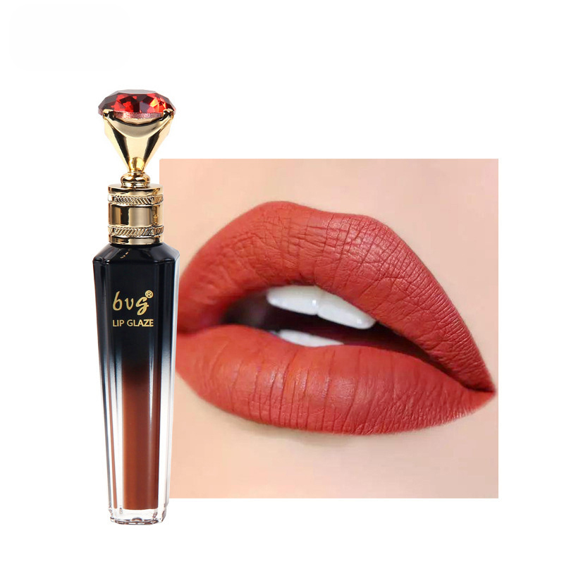 Lip Gloss Holdbar Fugtgivende Vandtæt Ikke-fadende Non-stick Cup Farve Holdbar Velvet Mat Lip Gloss Kosmetik til kvinder — image 8