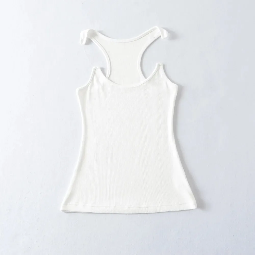 ผู้หญิง Ypro Ribbed สายรัดที่มองไม่เห็นเสื้อกล้าม Camis Tee — image 10