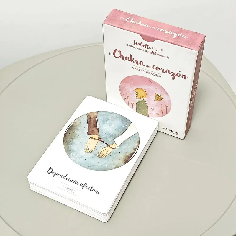 Bộ bài Oracle tình yêu lãng mạn bằng tiếng Tây Ban Nha 42 lá bài Oracle Luân xa trái tim 10,5 * 7,5cm