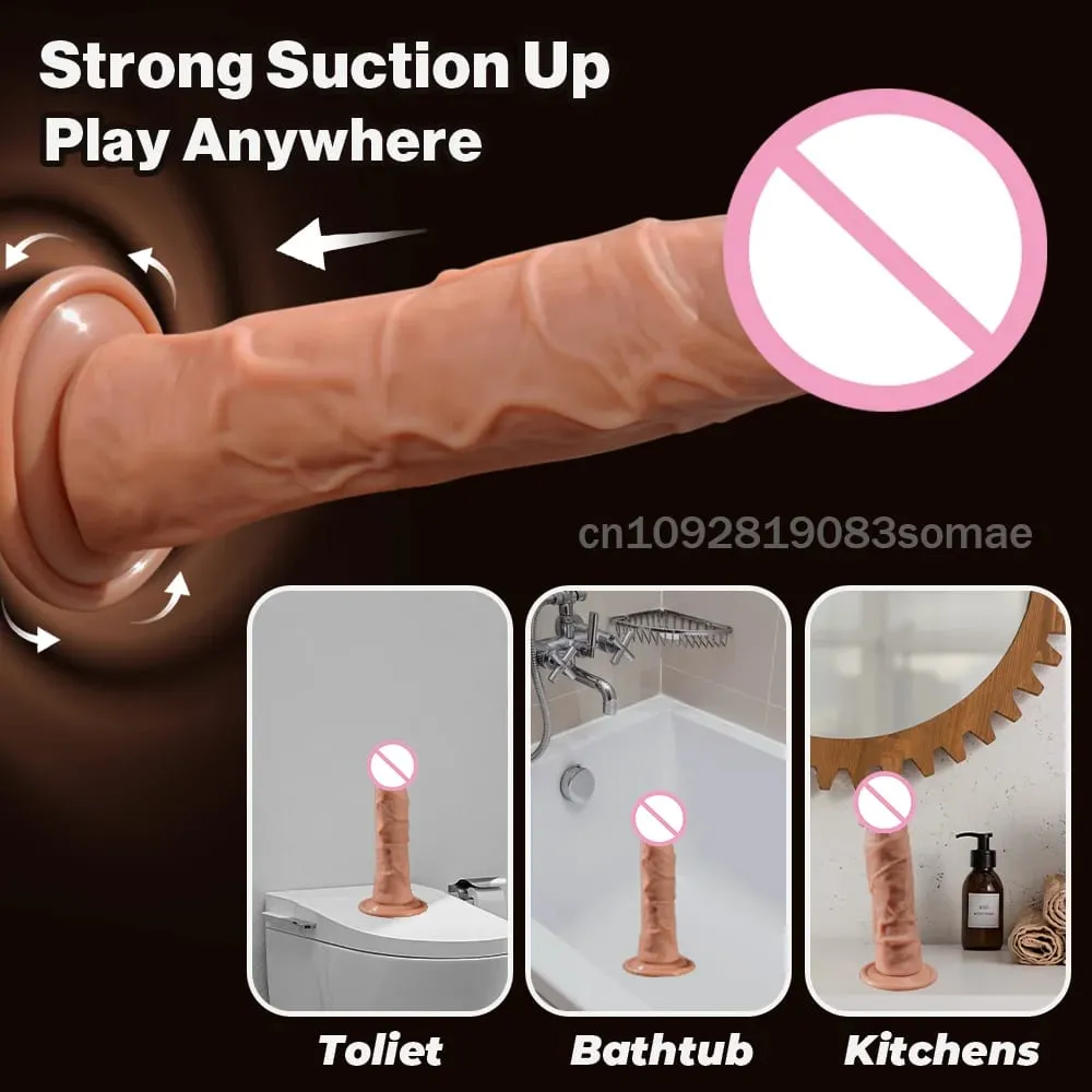 Realistischer Silikondildo mit Saugnapf G-Punkt Analdildos Strapon Dick Analplug Masturbator Erwachsene Sexspielzeuge für Frauen — image 4