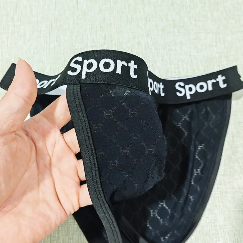 Men Jacquard High Fork Briefs Breathable Underwear gay No Crotch Tightness Lingerie Quick Dry Men's panties Seamless Underpants — image 11
